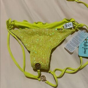 Chasing stars sequins rushed back brazilian tie side bottom